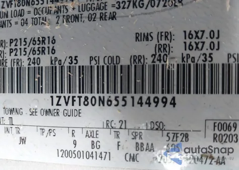 2005 Ford Mustang V6 Deluxe/V6 Premium from USA, damaged, VIN 1ZVFT80N655144994